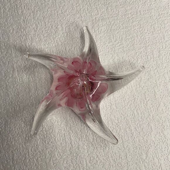 Pink Starfish Glass Dynasty Gallery Paperweight  Figurine Handmade Sealife - Picture 6 of 13
